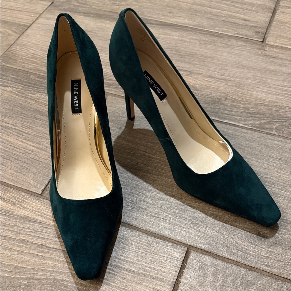 Nine West Oraye Dark Green Stiletto Pumps Sz 10 M - Picture 4 of 14